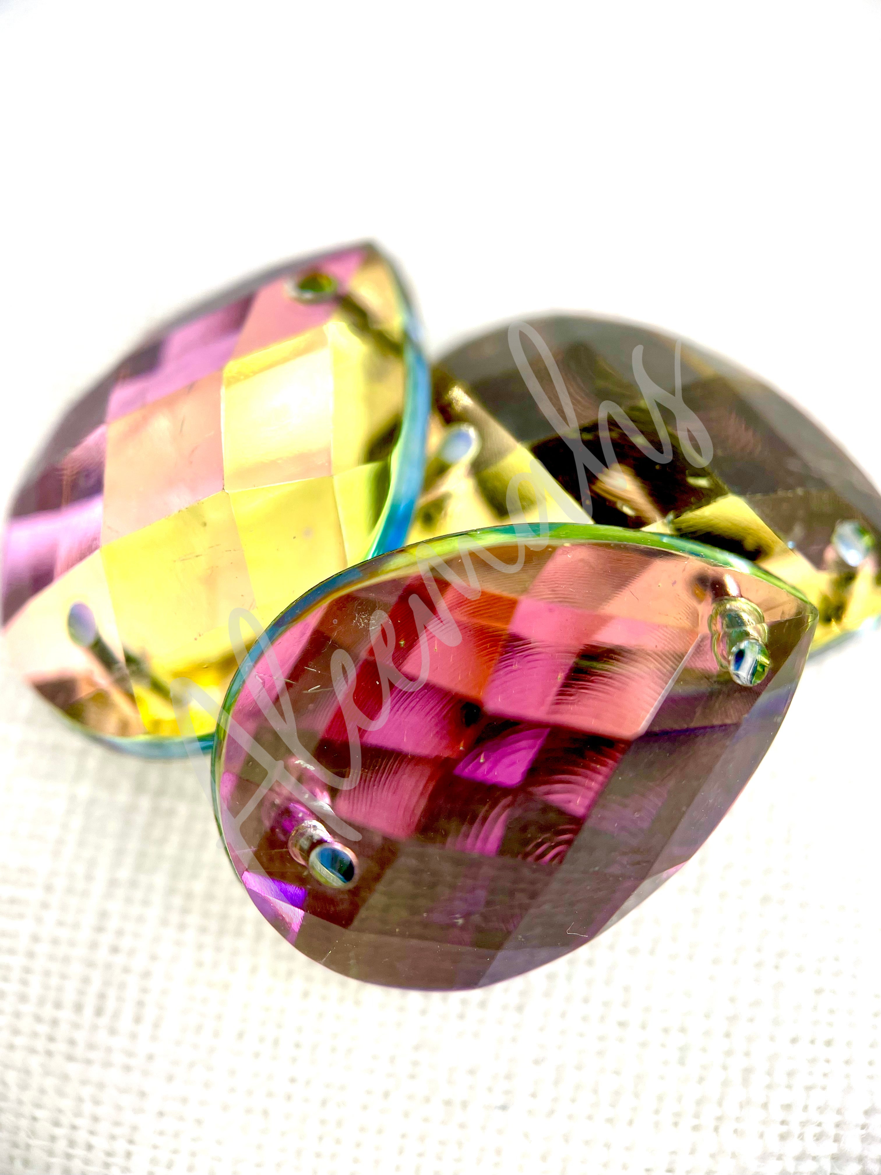 Rainbow Teardrop 13 x 18mm Acrylic Jewel