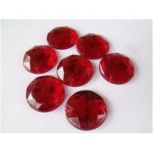 Red Round Acrylic Jewel