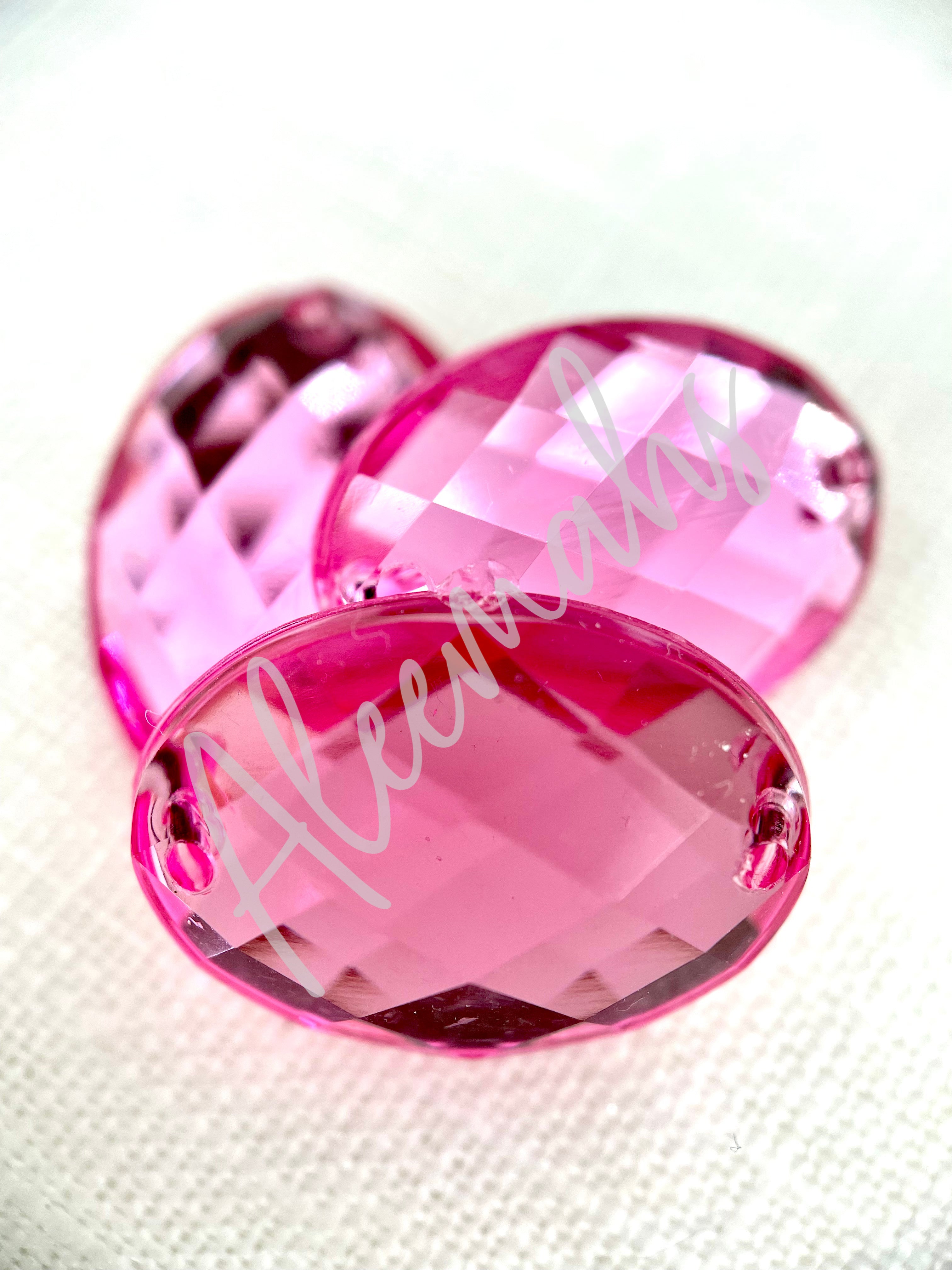 Rose Oval 13 x 18mm Acrylic Jewel