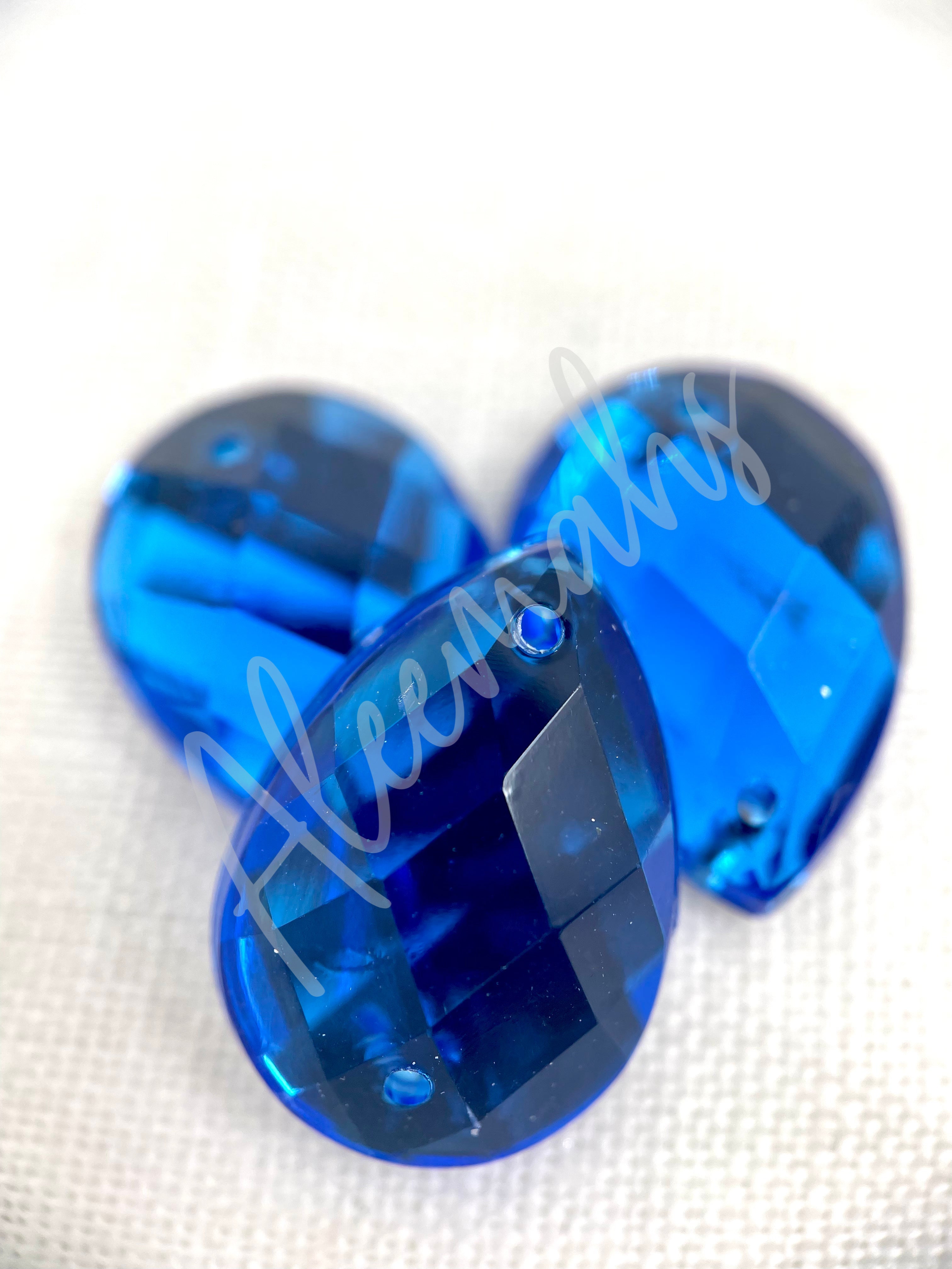 Sapphire Teardrop 13 x 18mm Acrylic Jewel