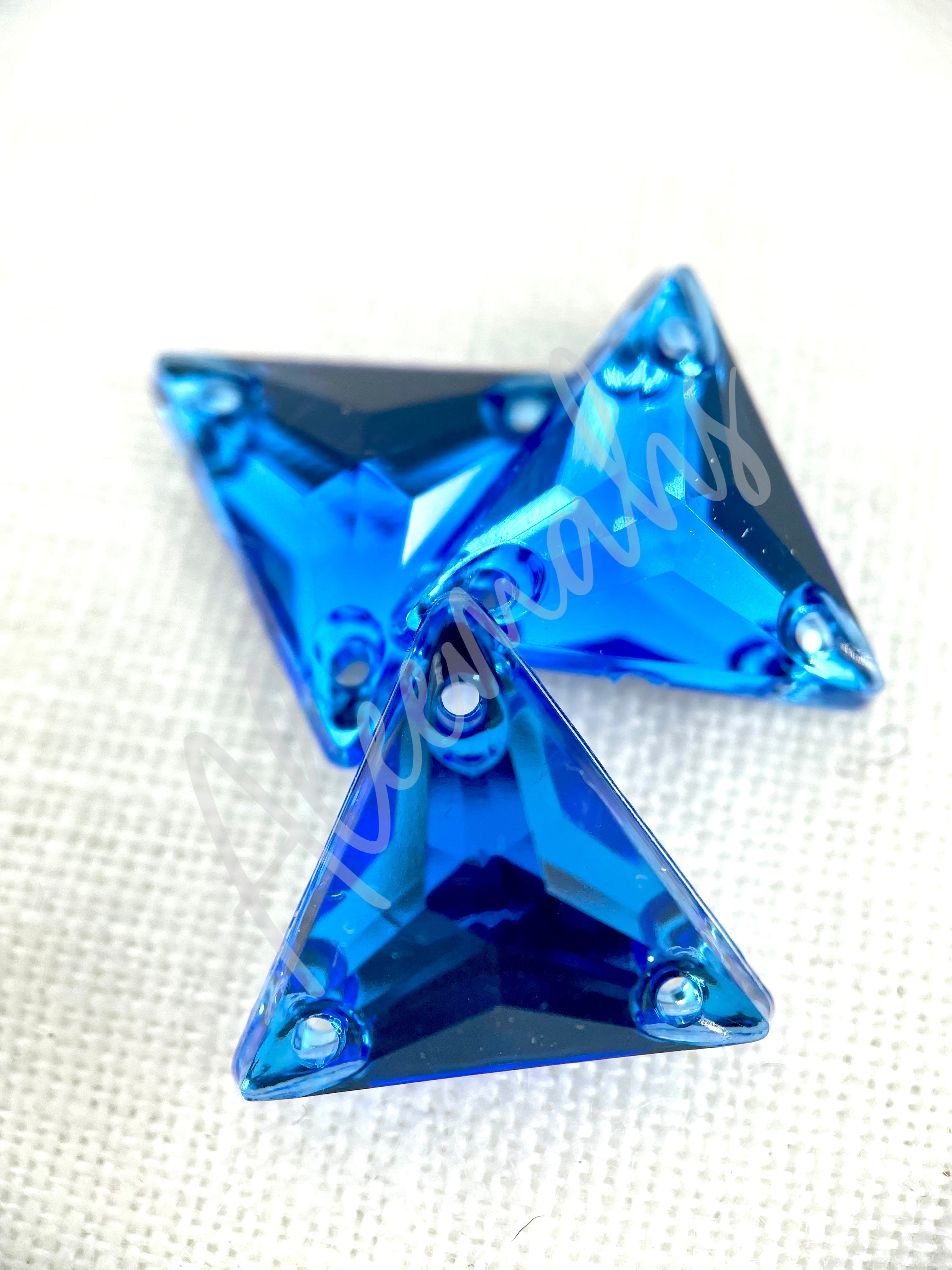 Sapphire Triangle Acrylic Jewel