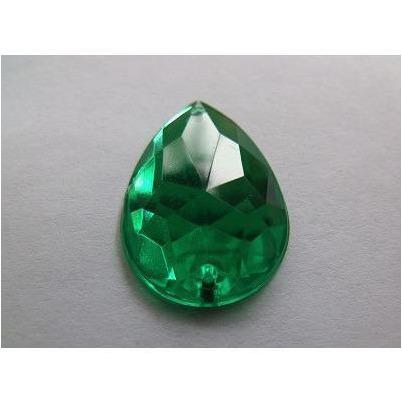 Green Teardrop Acrylic Jewel