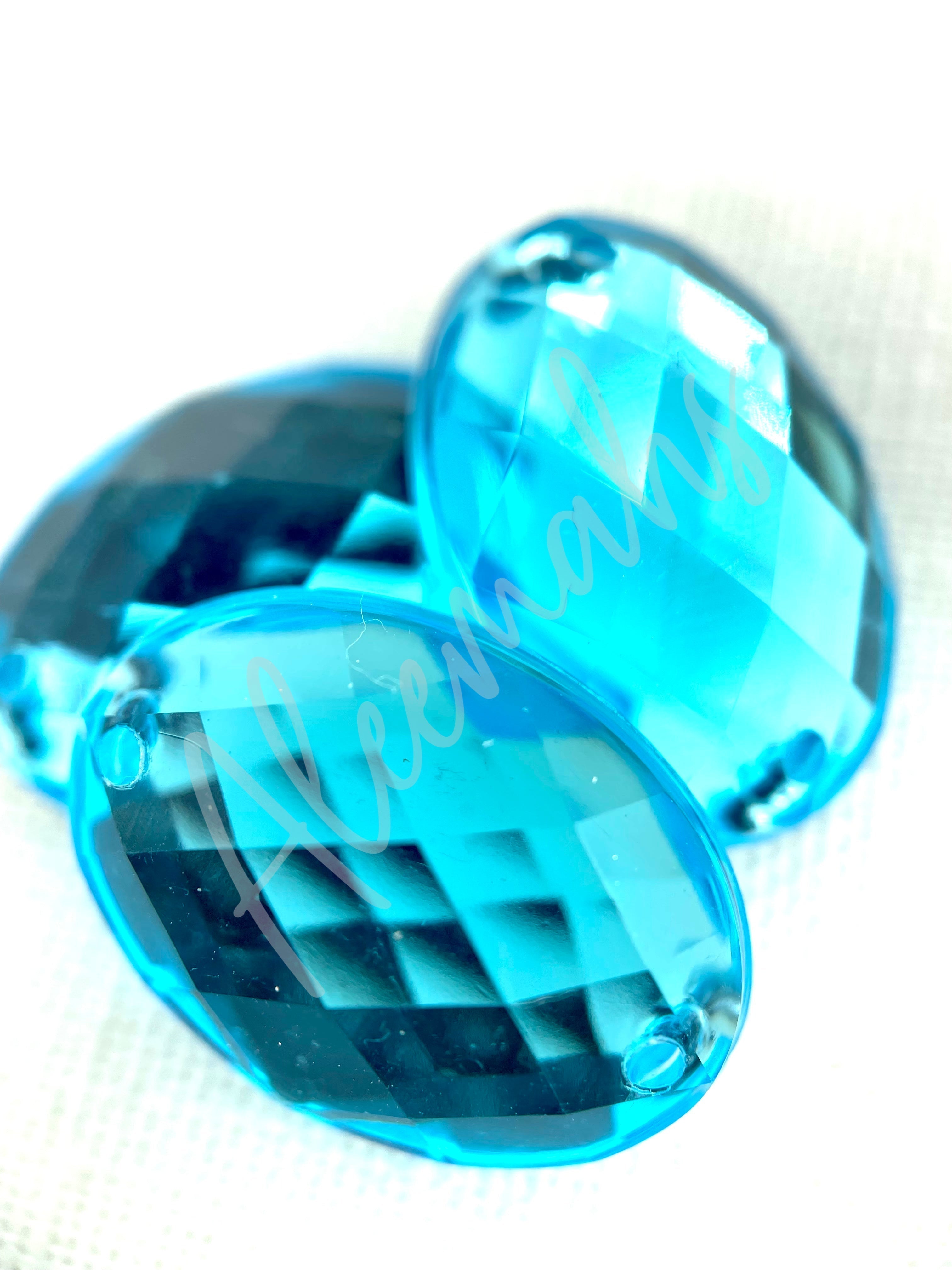 Turquoise Oval 13 x 18mm Acrylic Jewel