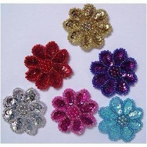 A - 033: Beaded centre, small flower - Aleemahs