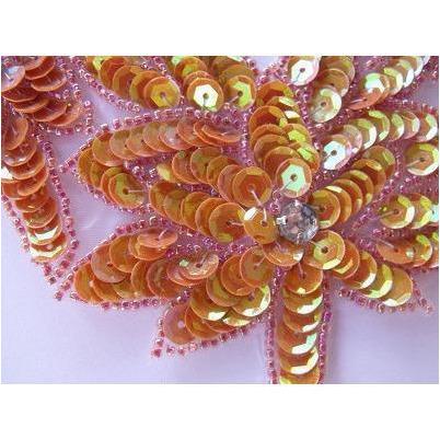 A - 049: Mandarin iris sequin applique - Aleemahs