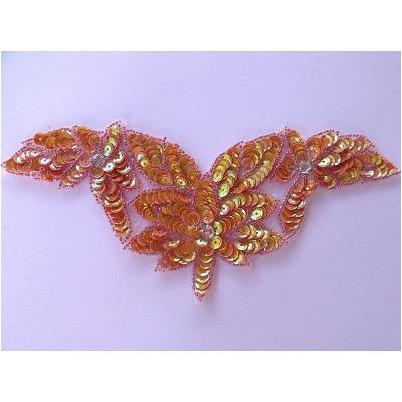 A - 049: Mandarin iris sequin applique - Aleemahs