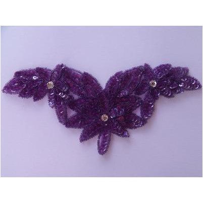 A - 049: Purple crystal sequin applique - Aleemahs