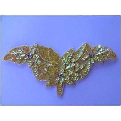 A - 049: Yellow Iris sequin applique - Aleemahs