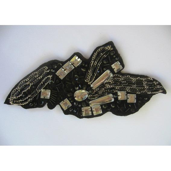 A - 056 Felt backed jewel and chain applique - Aleemahs