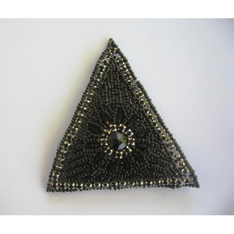 A - 059: Black bead and rhinestone triangle - Aleemahs