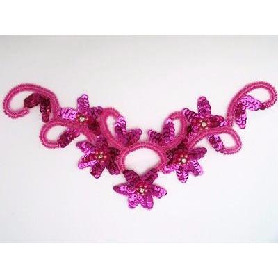 A-080: Fuchsia floral applique