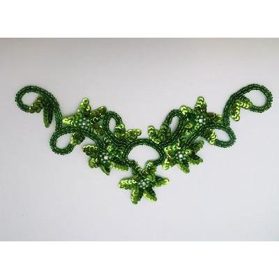 A - 080: Lime floral applique - Aleemahs