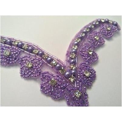 A - 082: Lilac bead and rhinestones with bead drop - Aleemahs