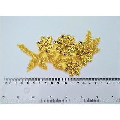A - 095: Gold leaf and flower applique - Aleemahs