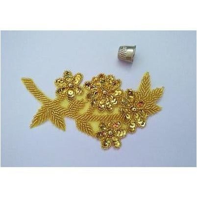 A - 095: Gold leaf and flower applique - Aleemahs