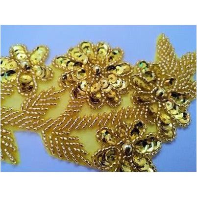 A - 095: Gold leaf and flower applique - Aleemahs