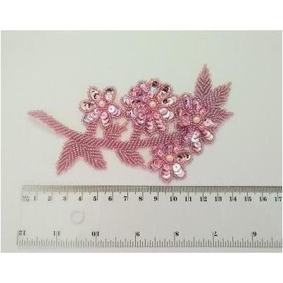 A - 095: Lilac ice leaf and flower applique - Aleemahs