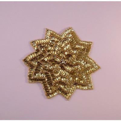A - 098: large star shape applique, gold. - Aleemahs