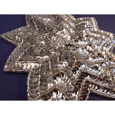 A - 098: large star shape applique, silver - Aleemahs