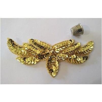 A - 111: Gold sequin and bead applique - Aleemahs