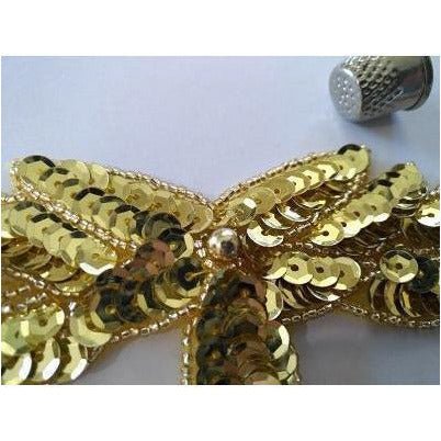 A - 111: Gold sequin and bead applique - Aleemahs