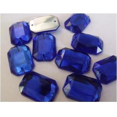 Blue Rectangle Acrylic Jewel - Aleemahs