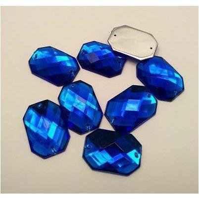 Blue Rectangle Acrylic Jewel - Aleemahs