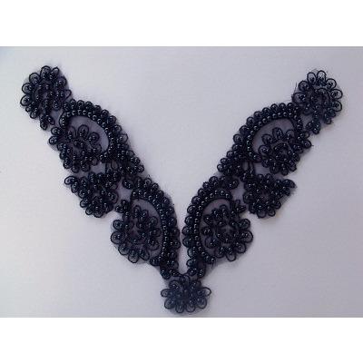 BN - 010: Delicate navy bead and cord neckpiece - Aleemahs
