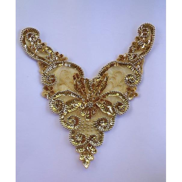 BN - 015: Gold Bodice applique - Aleemahs