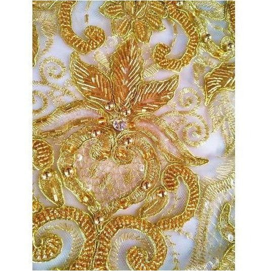 BN - 016 Gold beaded lace bodice. - Aleemahs