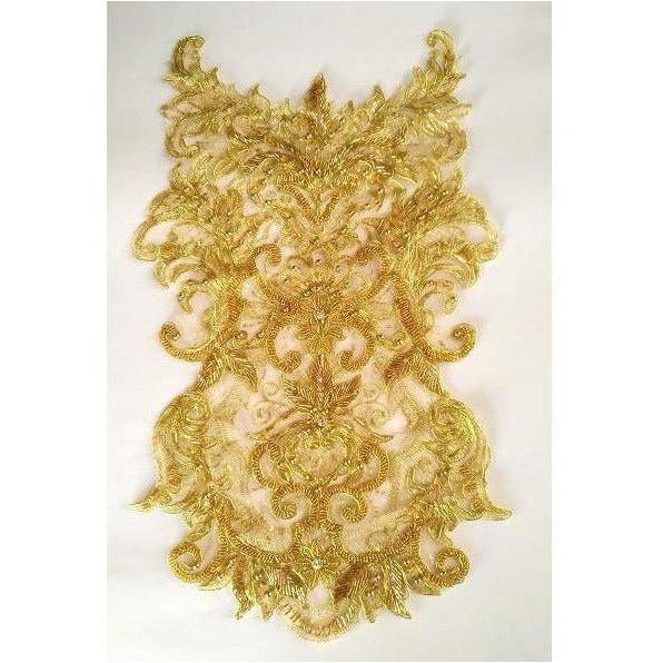BN - 016 Gold beaded lace bodice. - Aleemahs