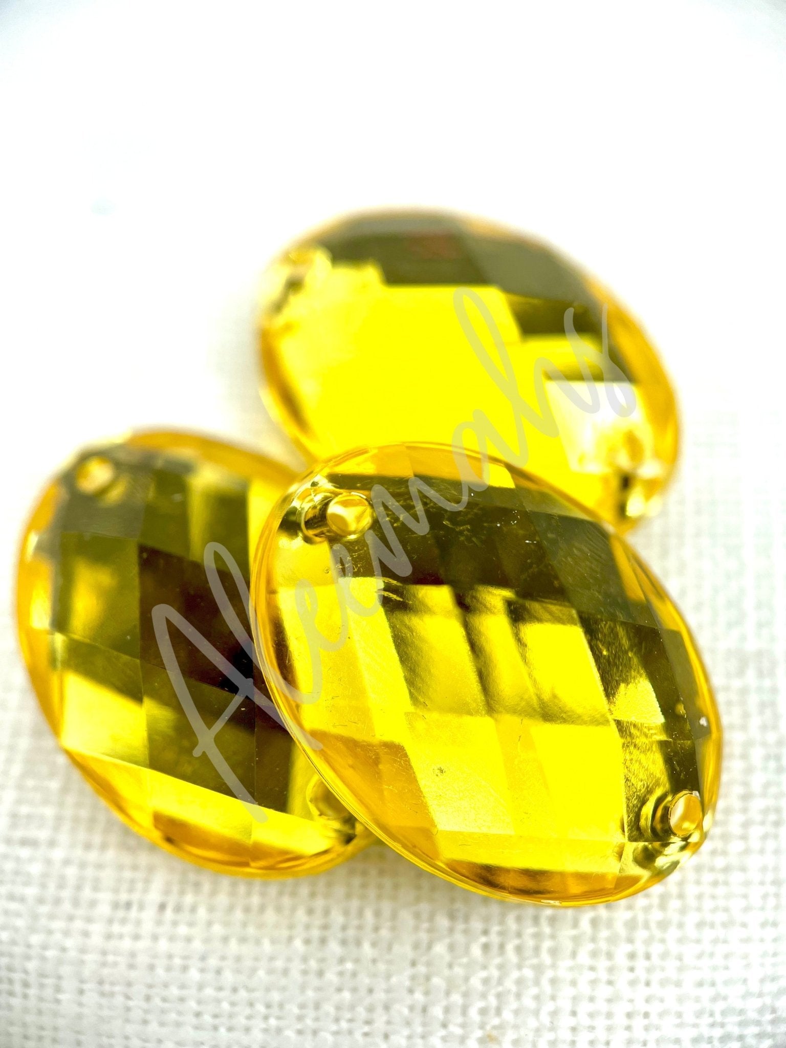 Citrine Oval Acrylic Jewel - Aleemahs