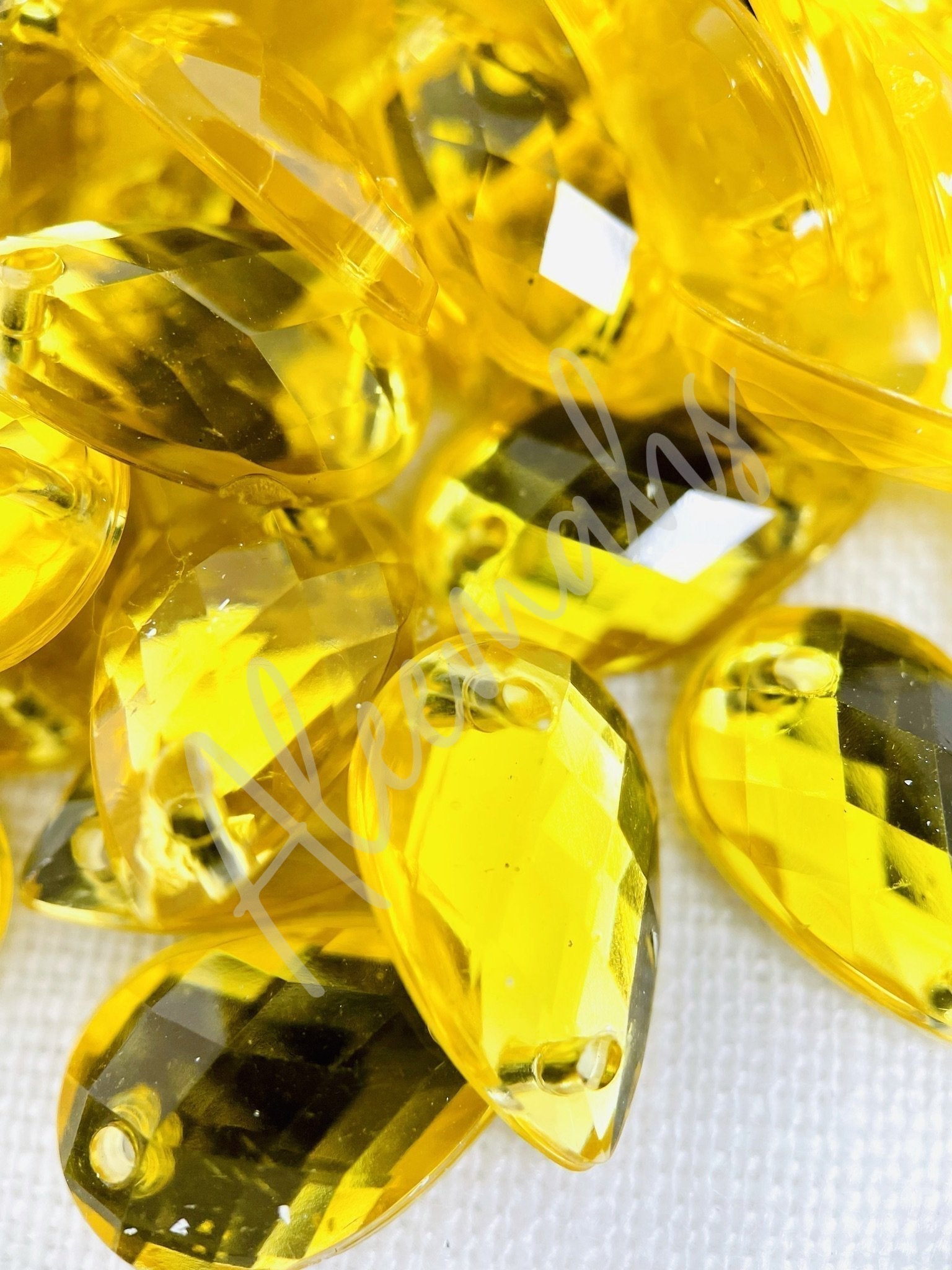Citrine Teardrop Acrylic Jewel - Aleemahs