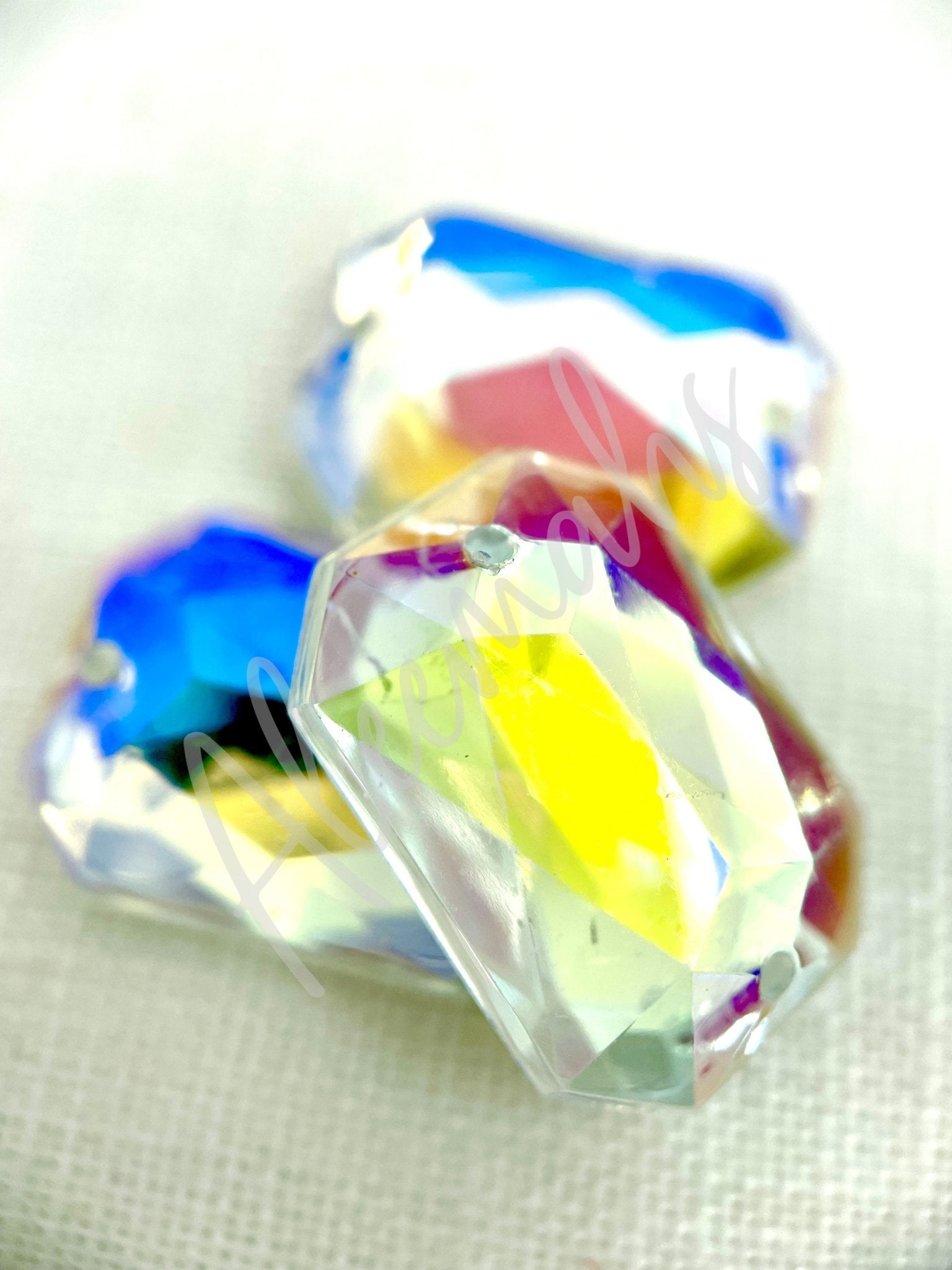 Crystal AB Rectangle Acrylic Jewel - Aleemahs