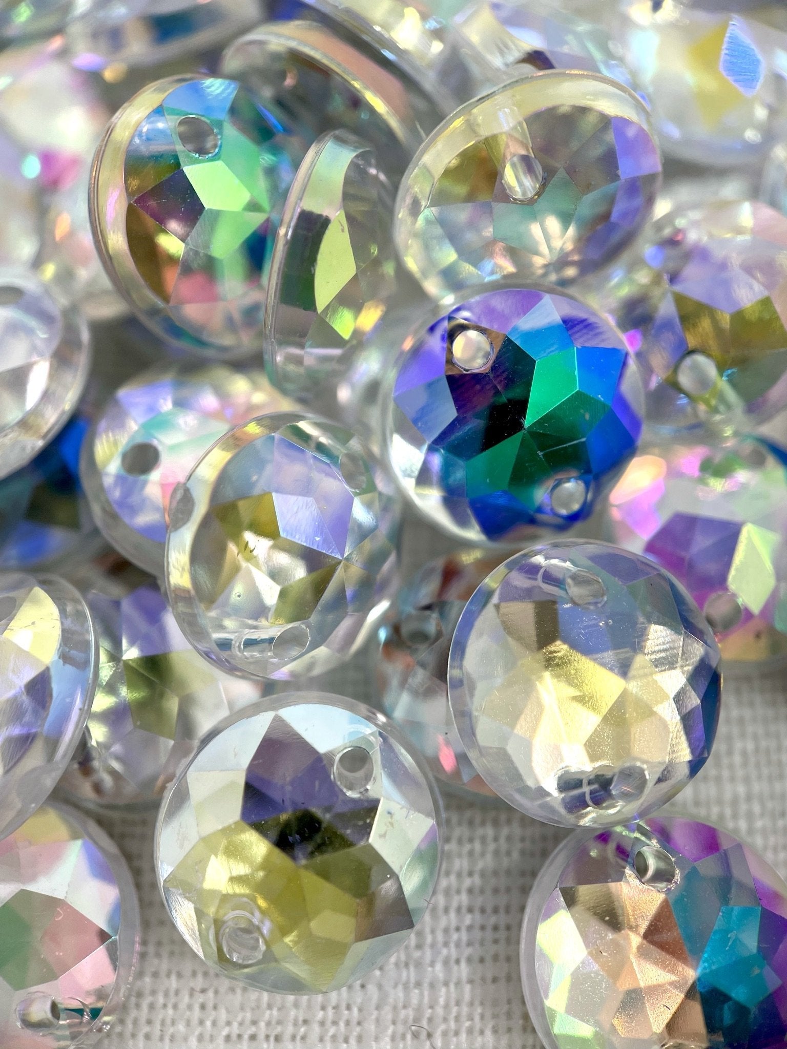 Crystal AB Round Acrylic Jewel - Aleemahs