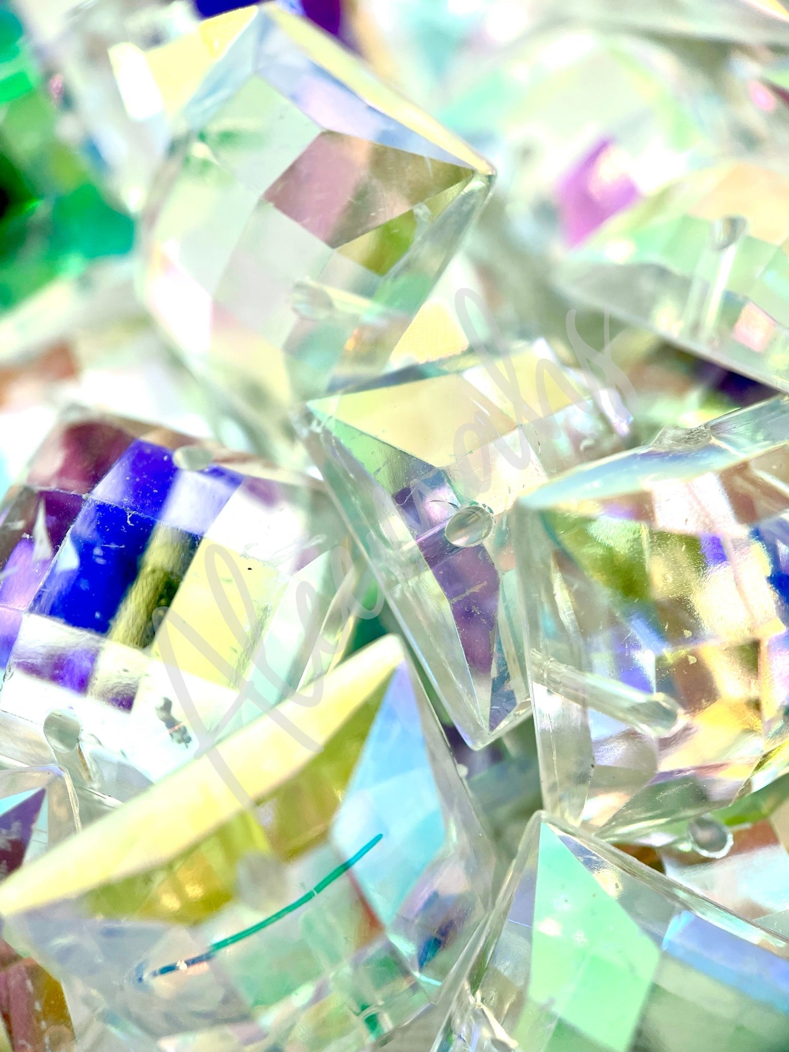 Crystal AB Square Acrylic Jewel - Aleemahs