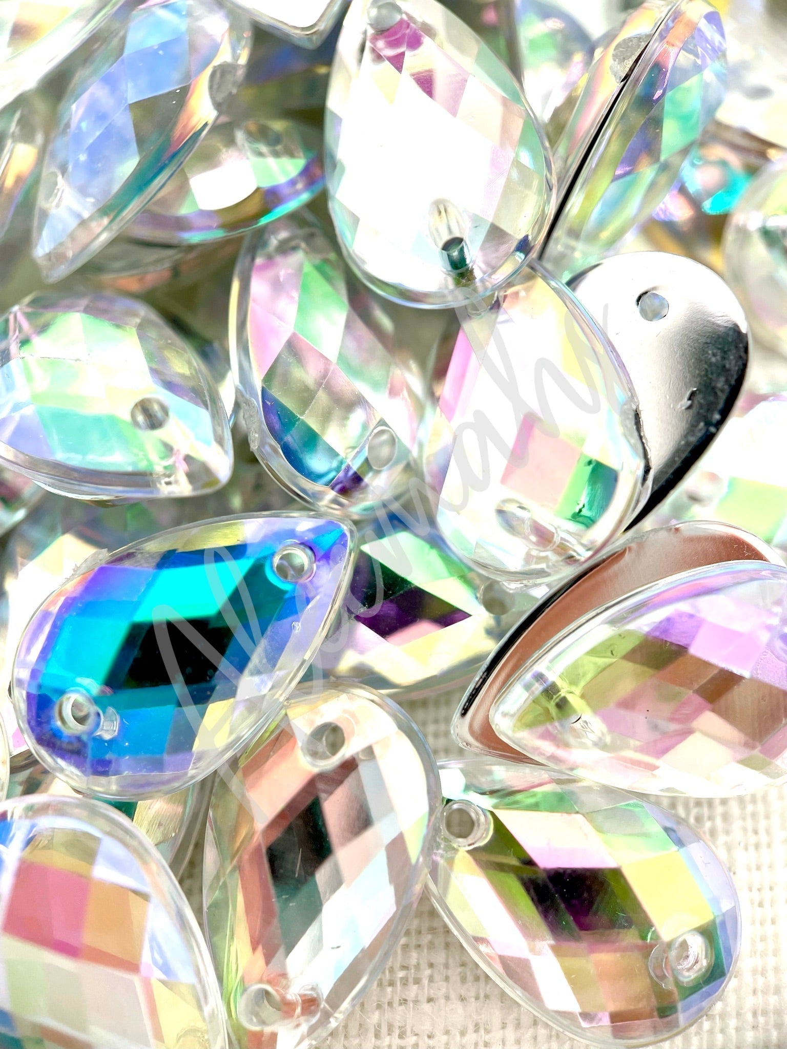 Crystal AB Teardrop Acrylic Jewel - Aleemahs