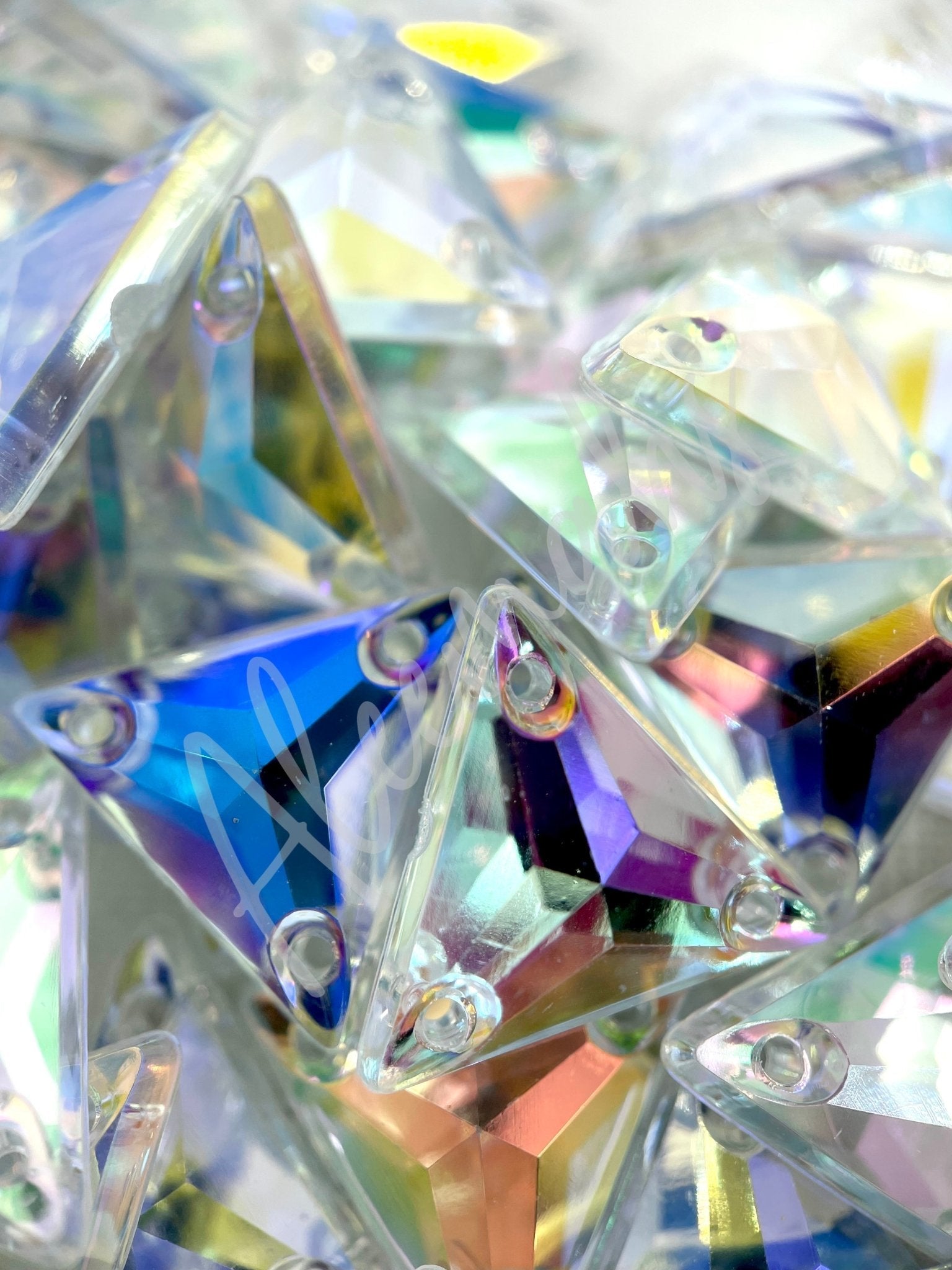 Crystal AB Triangle Acrylic Jewel - Aleemahs