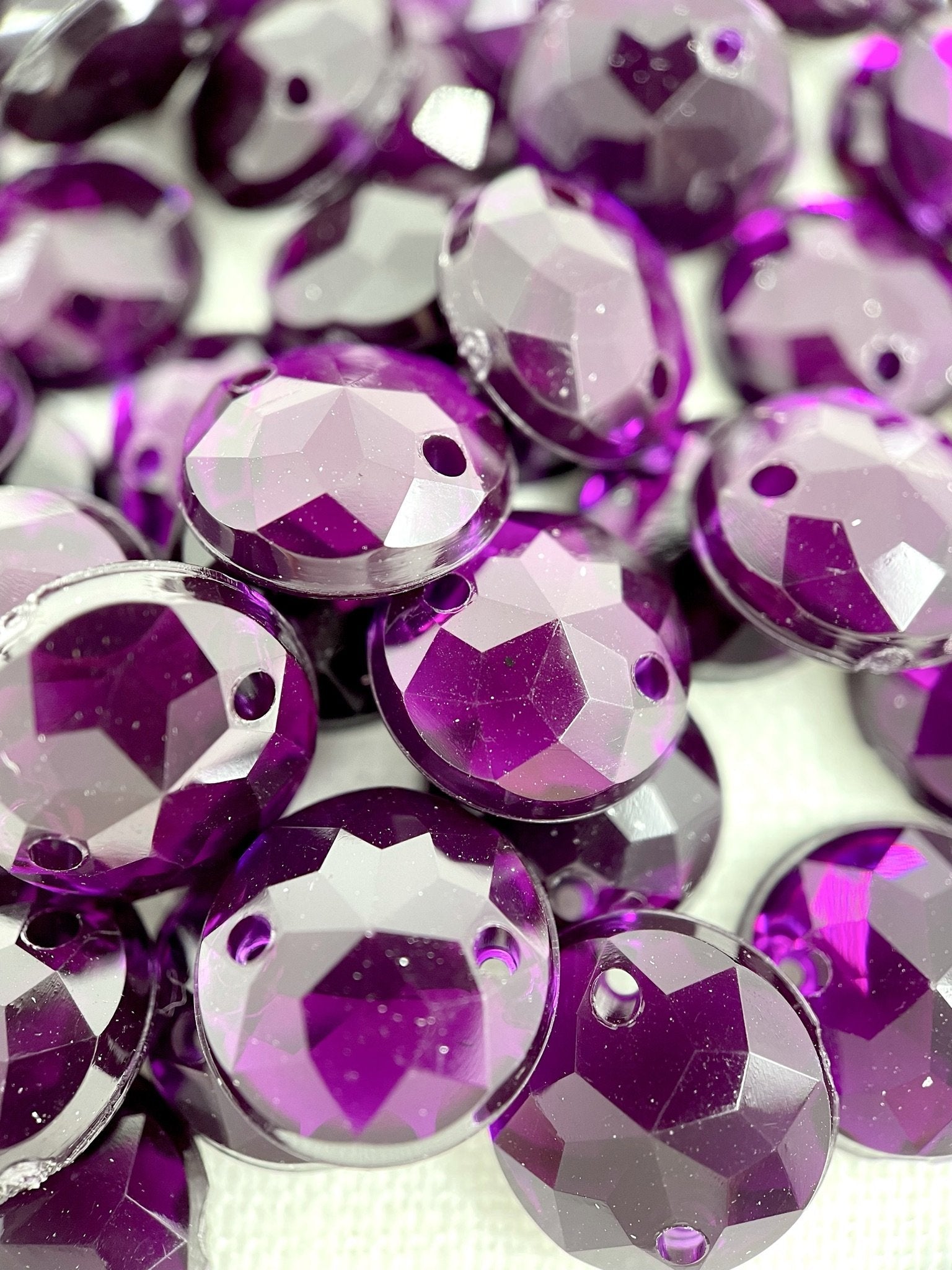 Dark Magenta Round Acrylic Jewel - Aleemahs