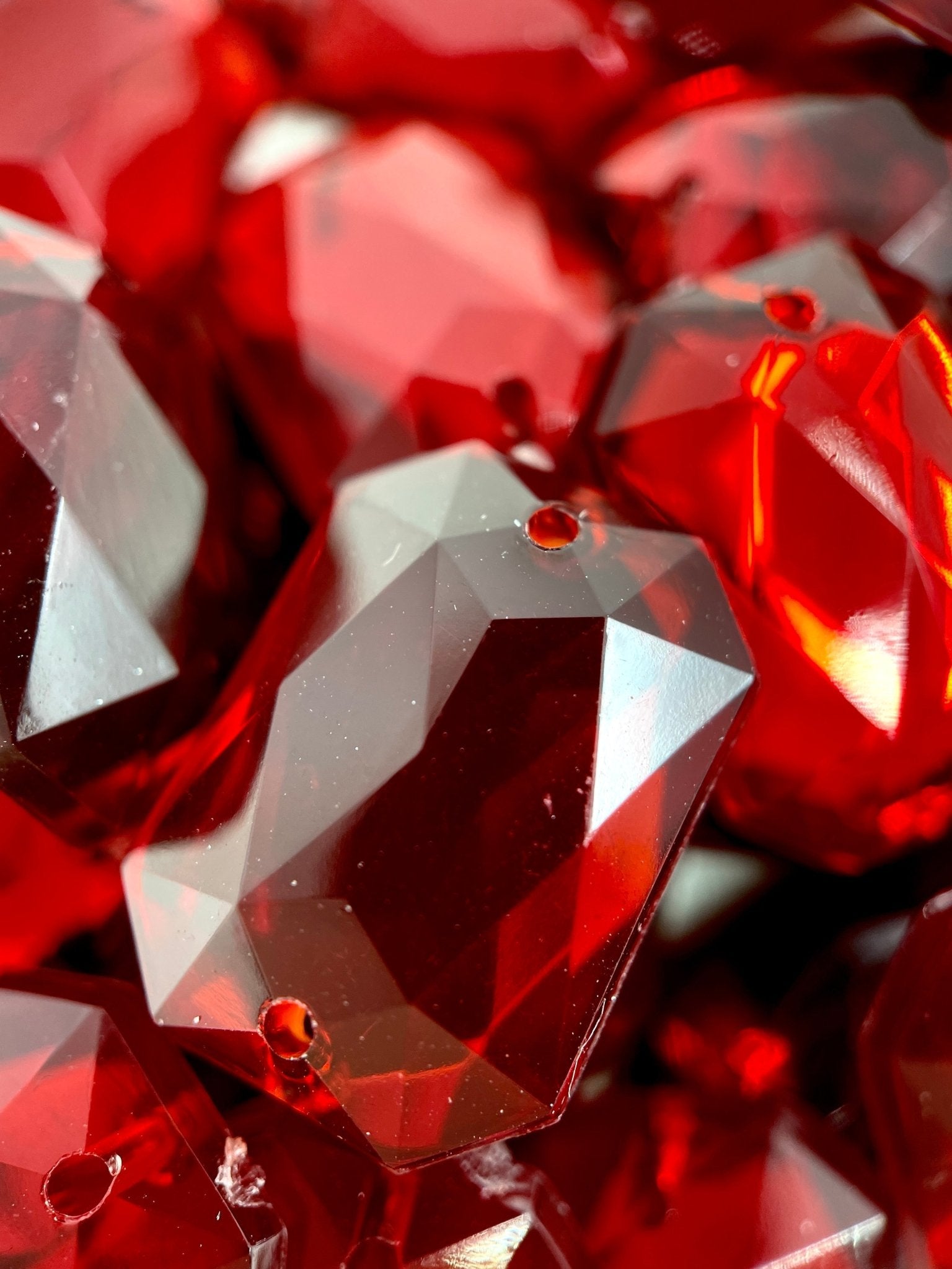 Dark Red Rectangle Acrylic Jewel - Aleemahs