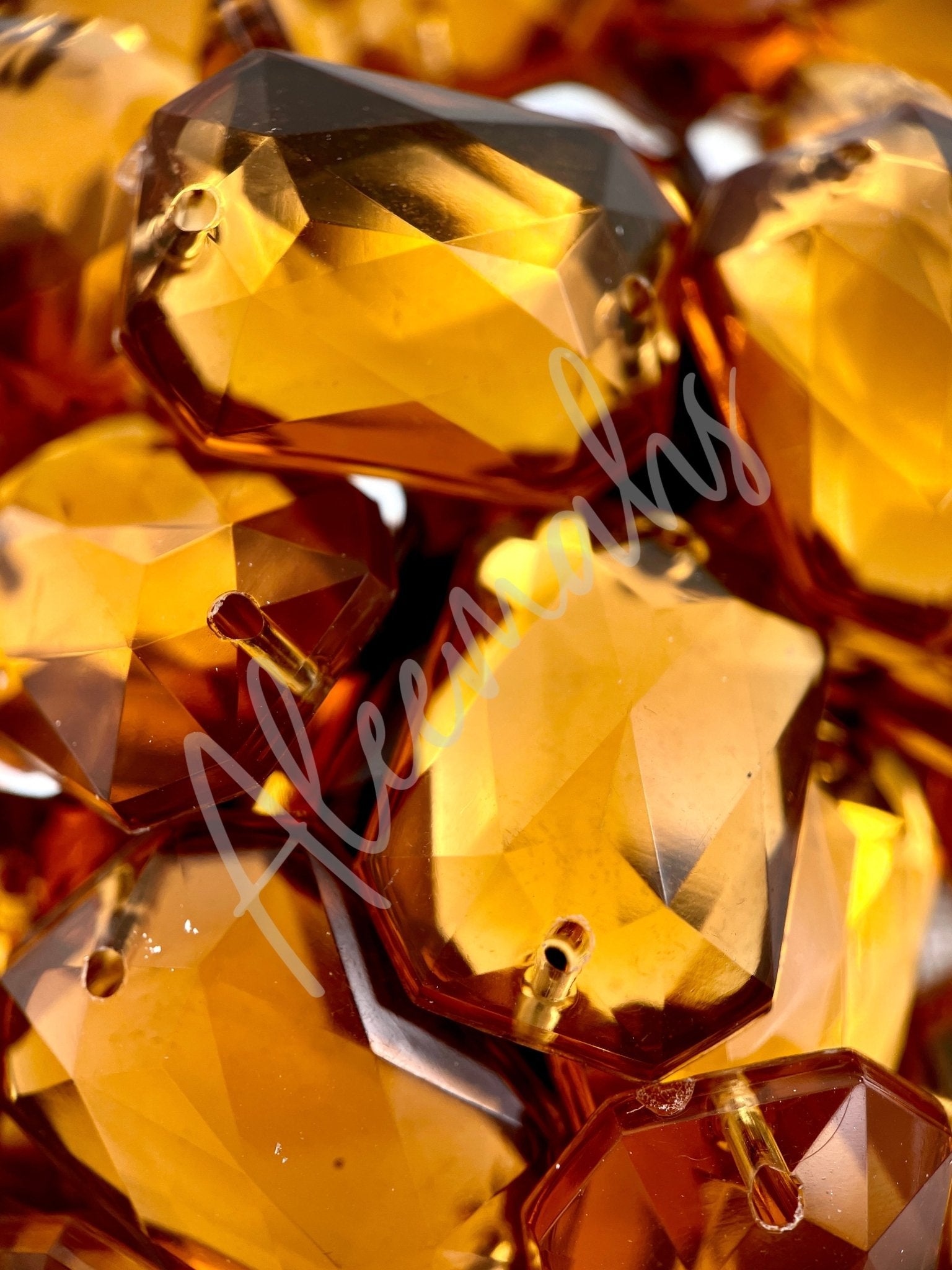 Dark Topaz Rectangle Acrylic Jewel - Aleemahs