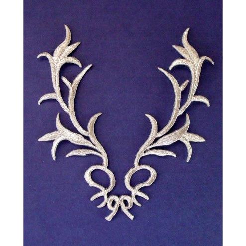 EMB - 001: Silver neck applique - Aleemahs