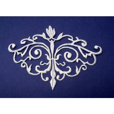 EMB - 005: White embroidered applique - Aleemahs