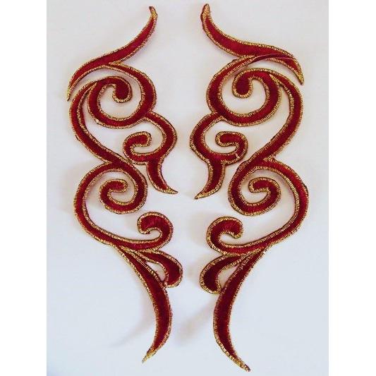 EMB - 007: Dark red and silver edge pair - Aleemahs