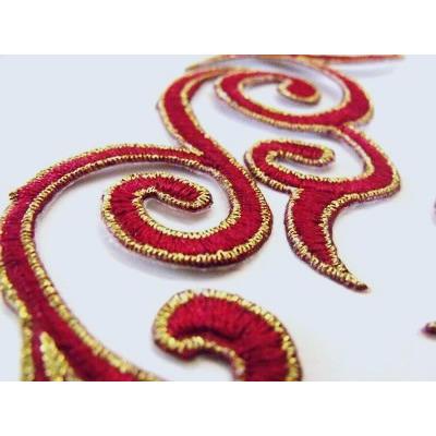 EMB - 007: Dark red and silver edge pair - Aleemahs