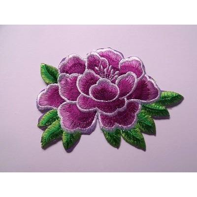 EMB - 010: Magenta flower applique - Aleemahs