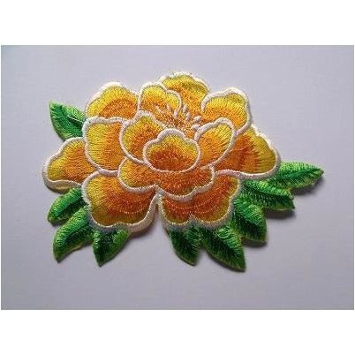 EMB - 010: Orange flower applique - Aleemahs