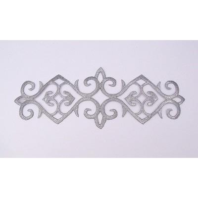 EMB - 013: Silver embroidered applique - Aleemahs