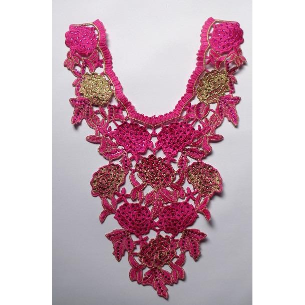 EMB - 022: Fuchsia and Gold Bodice - Aleemahs