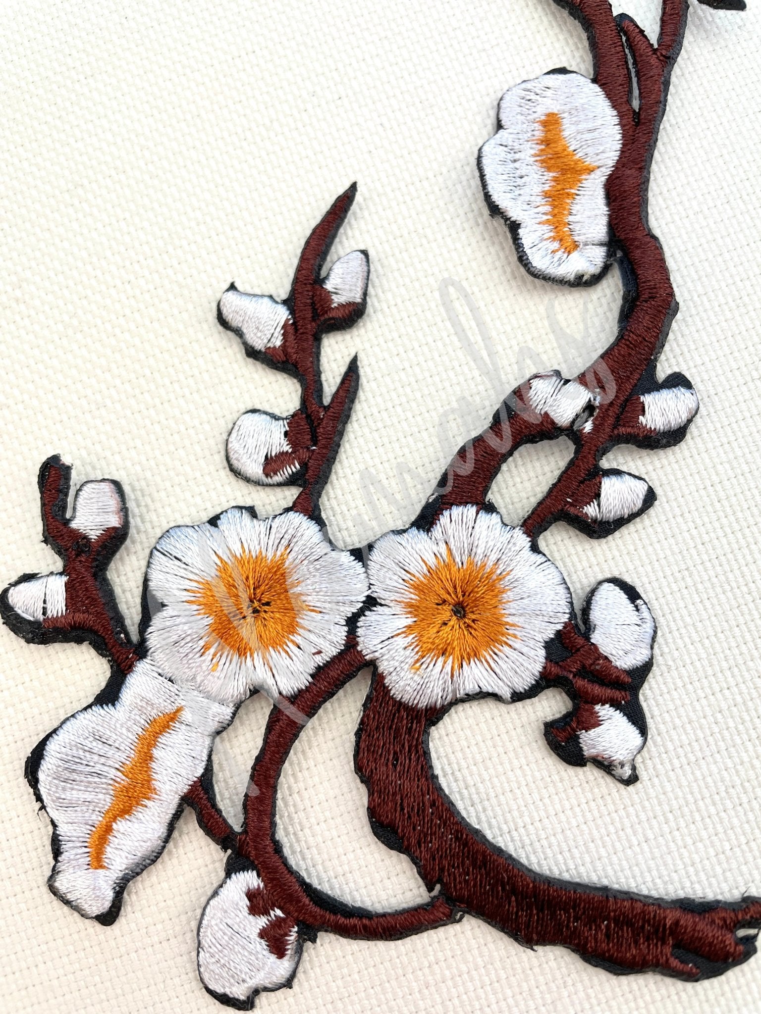 EMB - 032: Brown and beige floral spray - Aleemahs
